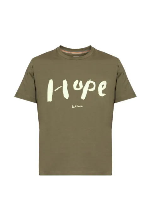 Paul Smith slogan-print T-shirt Green M1R919TWP5980