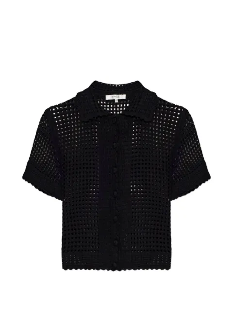 FRAME crochet-knit short-sleeve top Black WE25KSW0060