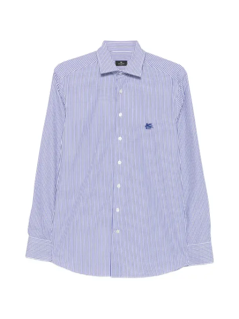 ETRO vertical-stripe logo-embroidered shirt White MRIB0002AC11J