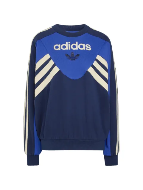 adidas logo-embroidered striped sweatshirt Blue KR7014