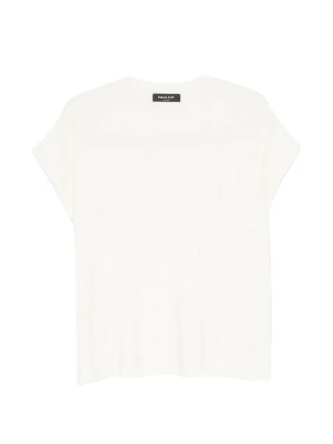 Fabiana Filippi bead-embellished short-sleeve sweater White MAD216F525M281