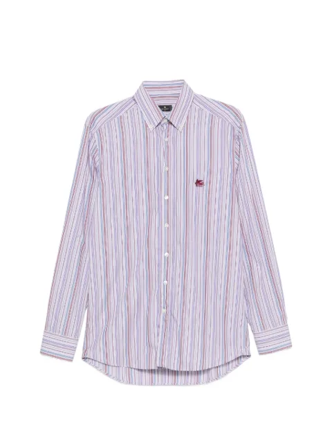 ETRO striped embroidered-logo shirt White MRIB000499TR5B4