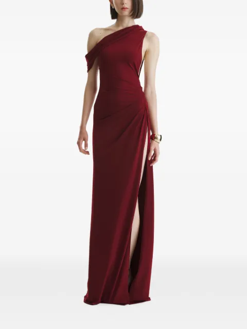 2310 STUDIO one-shoulder draped maxi dress Red FF93