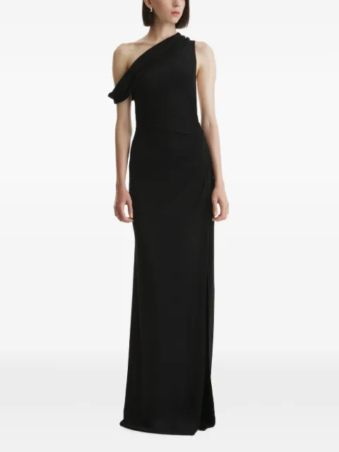 2310 STUDIO one-shoulder draped maxi dress Black FF93