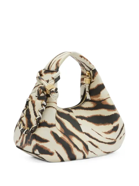 GANNI zebra-print shoulder bag Neutrals C1040013