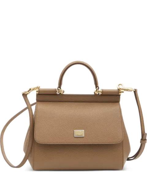 Dolce & Gabbana small Sicily leather tote bag Brown BB6003B1001