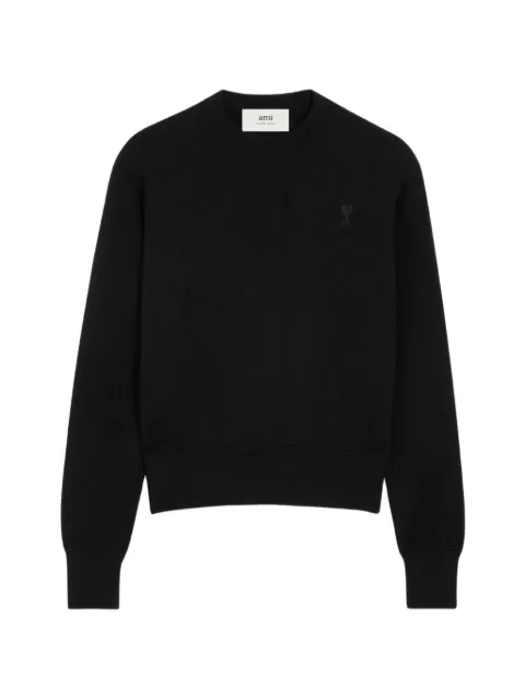 AMI Paris Ami de Coeur tonal-logo crewneck sweater Black HKS826001