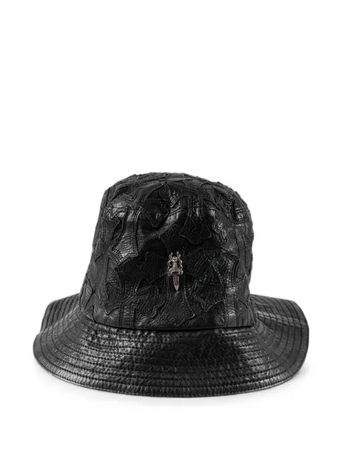 Chrome Hearts cross-patch leather bucket hat Black CHRM1406