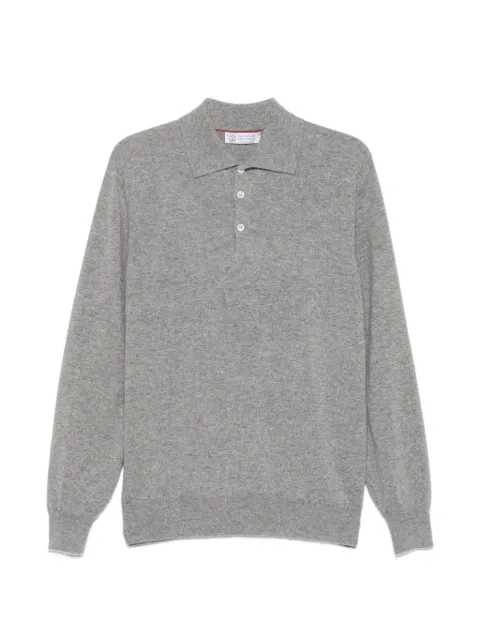 Brunello Cucinelli long-sleeve polo shirt Grey M2200295CY162