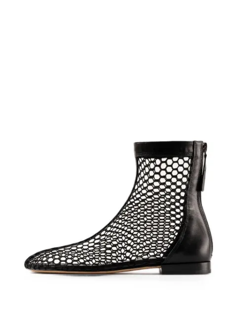 Souliers Martinez mesh-panel almond-toe ankle boots Black MAXIMABLACK