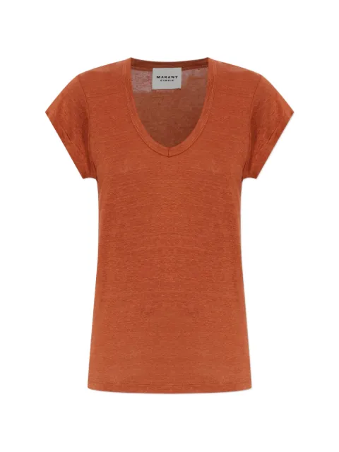 MARANT ÉTOILE Zankou V-neck T-shirt Orange TS0014FBB1N17E