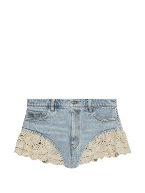 FRAME The Crochet denim shorts Blue 4031CR210