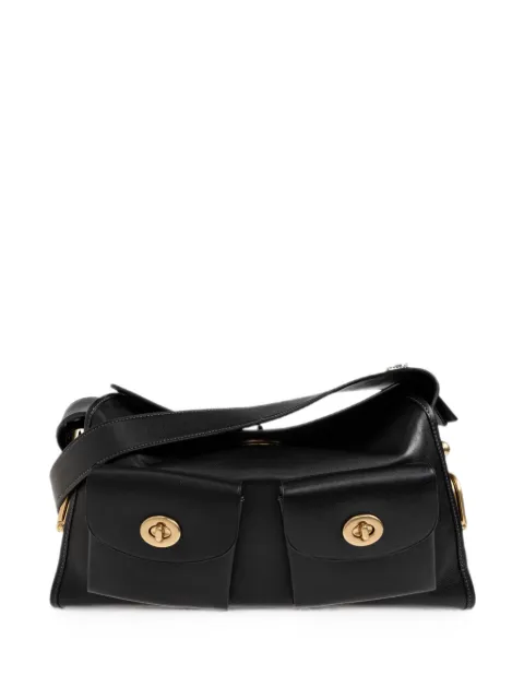 Coach Turnlock Haversack leather shoulder bag Black CDZ12