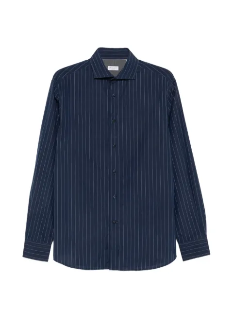 Brunello Cucinelli pinstripe-print long-sleeve shirt Blue MY6600627C019