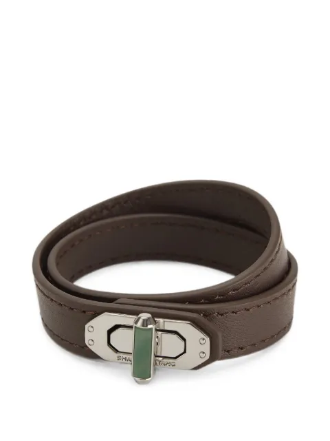 Shanghai Tang Tang Locket jade leather bracelet Silver Z5WJB478BF