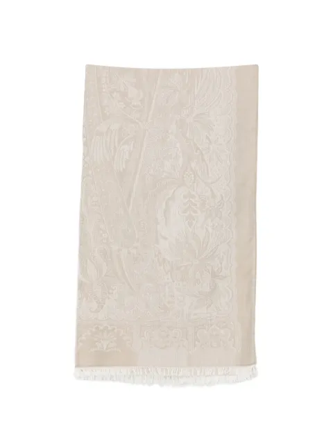 ETRO paisley-pattern fringed scarf Neutrals MATA0038AQ13U