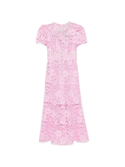 Self-Portrait crystal-embellished floral-lace midi dress Pink PF26908MP