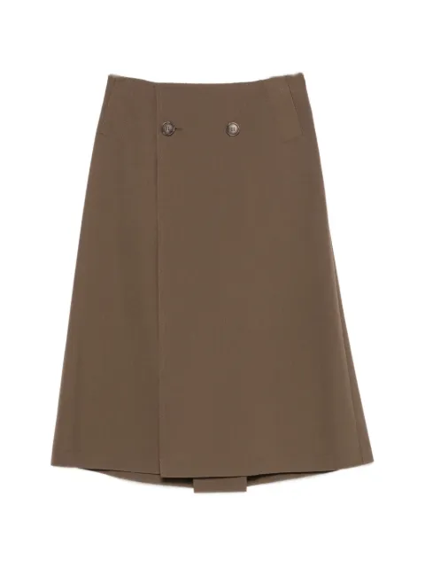 MM6 Maison Margiela double-breasted wrap-style midi skirt Brown S52ME0035M35436