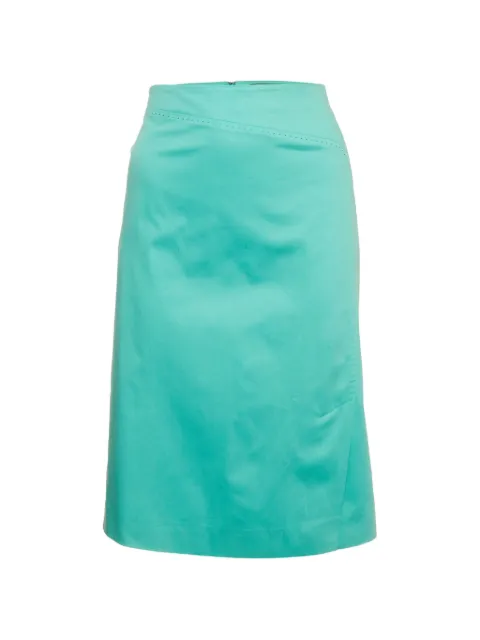 Marina Rinaldi topstitched midi skirt Green 1365217