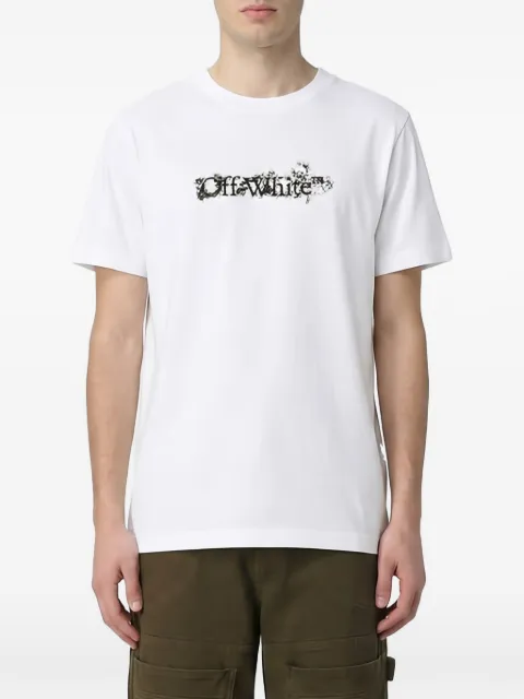 Off-White logo-print cotton T-shirt White OMAA027Z26JER00110