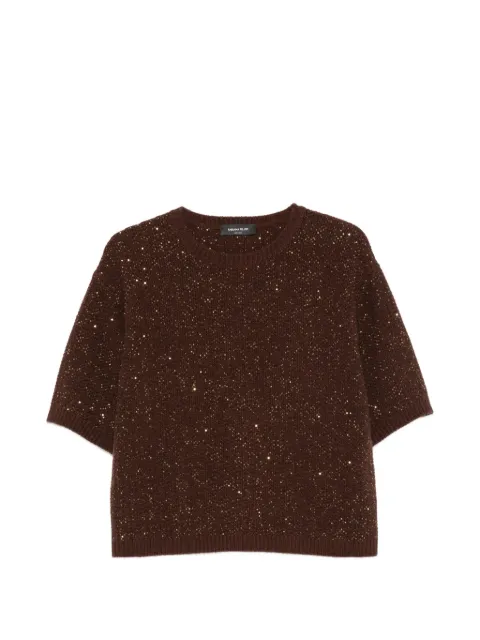 Fabiana Filippi sequin-embellished short-sleeve sweater Brown MAD216F388M327
