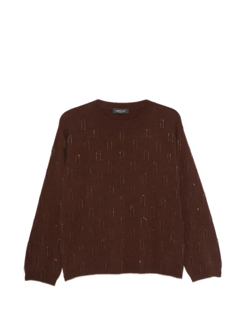 Fabiana Filippi bead-embellished long-sleeve sweater Brown MAD216F395M281