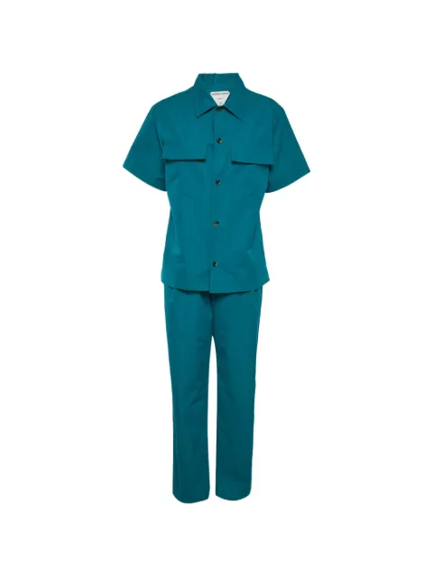 Bottega Veneta Pre-Owned flap-pocket shirt and trousers set Blue 1336608