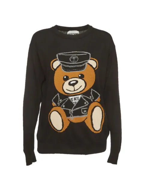 Moschino Pre-Owned Teddy Bear-intarsia sweater Black 1365850