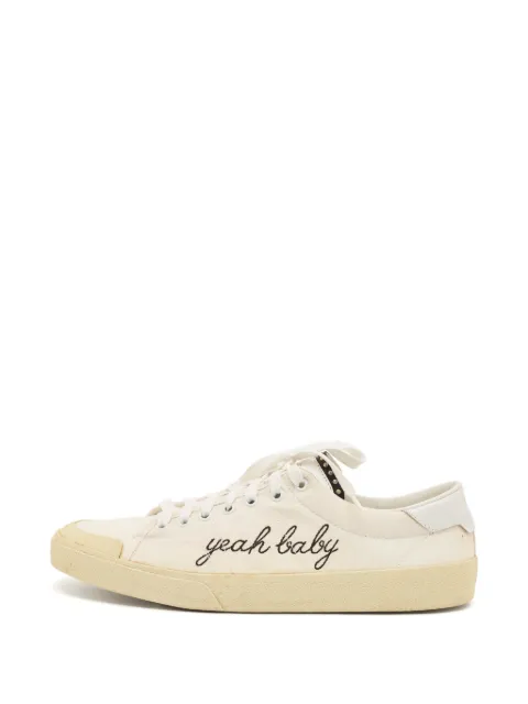 Saint Laurent Pre-Owned Court Classic embroidered sneakers Neutrals 1316701