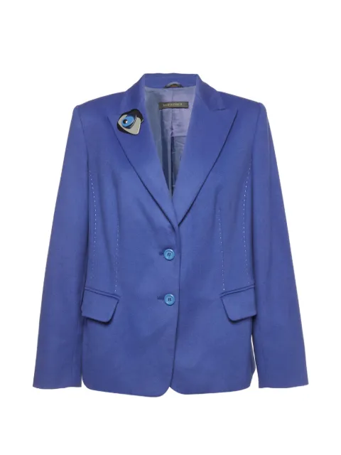Marina Rinaldi felt single-breasted blazer Blue 1364762