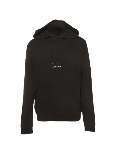 Saint Laurent Pre-Owned logo-print hoodie Black 1364686