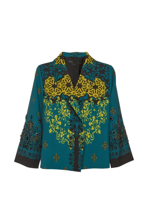 Marina Rinaldi notched-lapel blazer Green 1365372