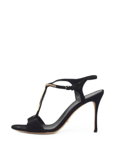 Sergio Rossi embellished T-bar heeled sandals Black 1306764