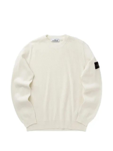 Stone Island logo-patch crew-neck sweater Neutrals 5100029S0