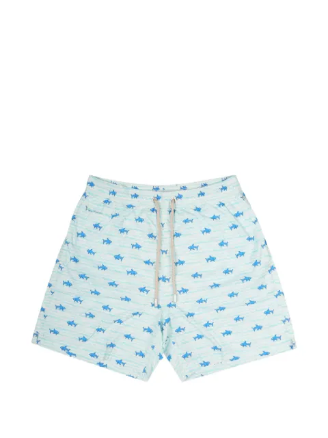 MC2 Saint Barth shark-print drawstring swim shorts White LIG001607449L5617