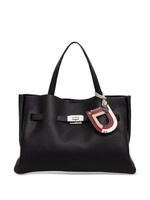 DKNY Bryar logo-charm pebbled-texture tote bag Black R62DAK43