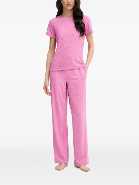 DKNY logo-pattern two-piece pajamas Pink YI90117