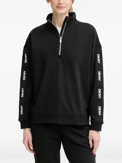 DKNY logo-tape quarter-zip sweatshirt Black DP6T1656
