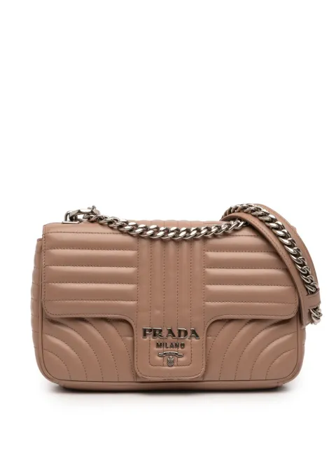 Prada Pre-Owned 2013-2026 Medium Soft Calf Impunture Diagramme Bag crossbody bag Neutrals FUX9RCXWN6Z9SZVQ