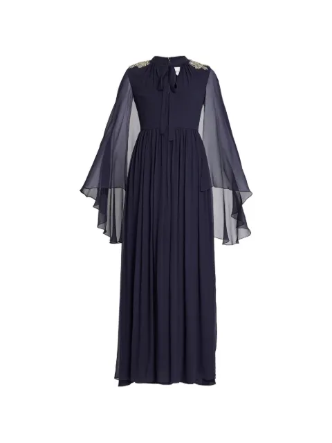 ERDEM embellished silk-creponne maxi gown Blue PF26G90750944001X