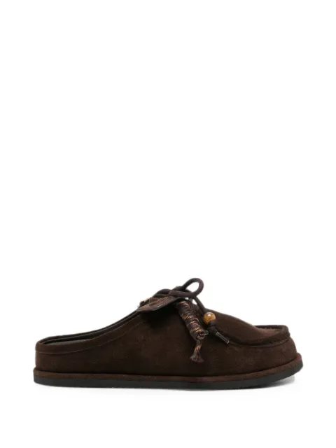 ADRIANNA FERETTI bead-embellished suede mules Brown 604026107DBRW