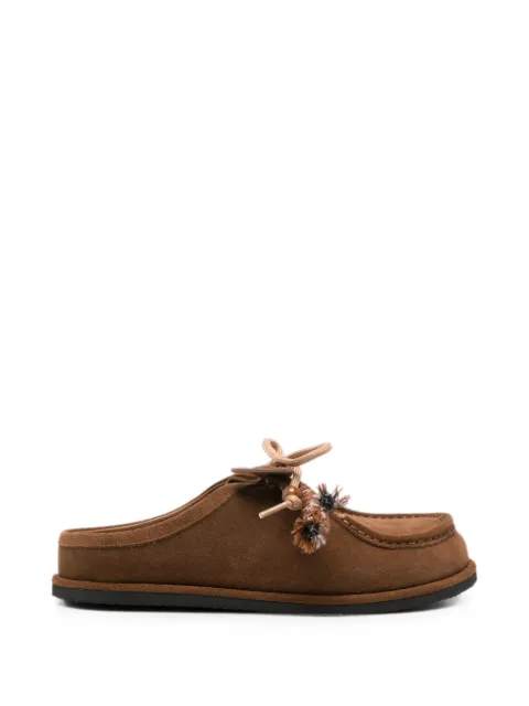 ADRIANNA FERETTI lace-up suede mules Brown 604026107BRW