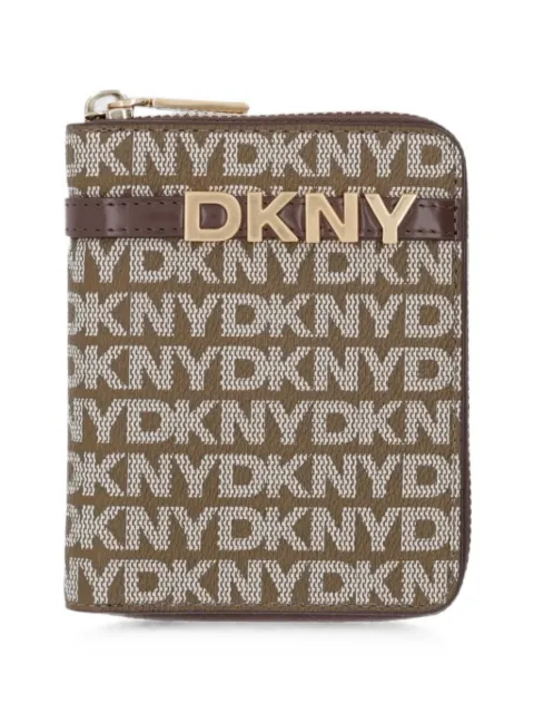 DKNY logo-plaque zip-around wallet Brown R5215M25