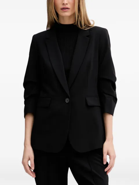 DKNY single-breasted ruched-sleeve blazer Black WYJT4131
