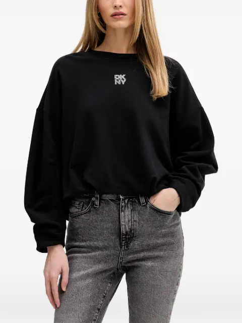 DKNY logo-embellished crew neck sweatshirt Black DJ6T1766