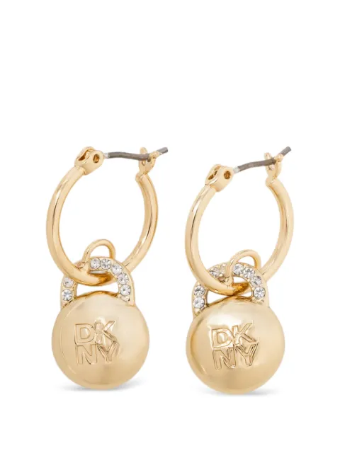 DKNY Hailey crystal-embellished logo-engraved earrings Gold 04G00948