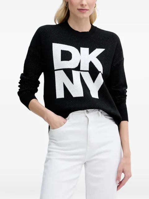 DKNY logo-embellished crewneck sweatshirt Black P5MSAY12