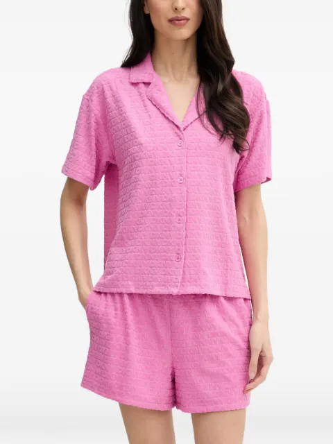 DKNY logo-jacquard two-piece pajamas Pink YI80117