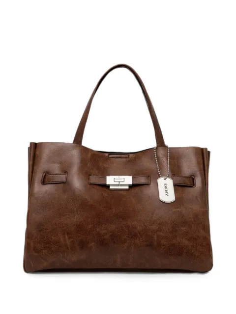 DKNY Bryar twist-lock logo-tag tote bag Brown R62DZK43