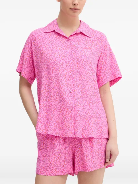 DKNY animal-print buttoned pajamas Pink YI90113